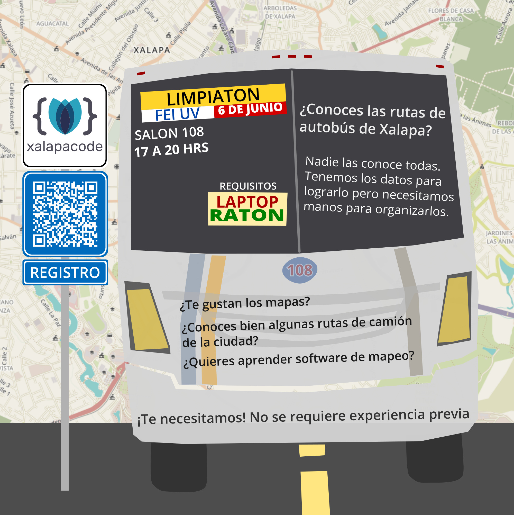 Limpiatón de rutas de autobús