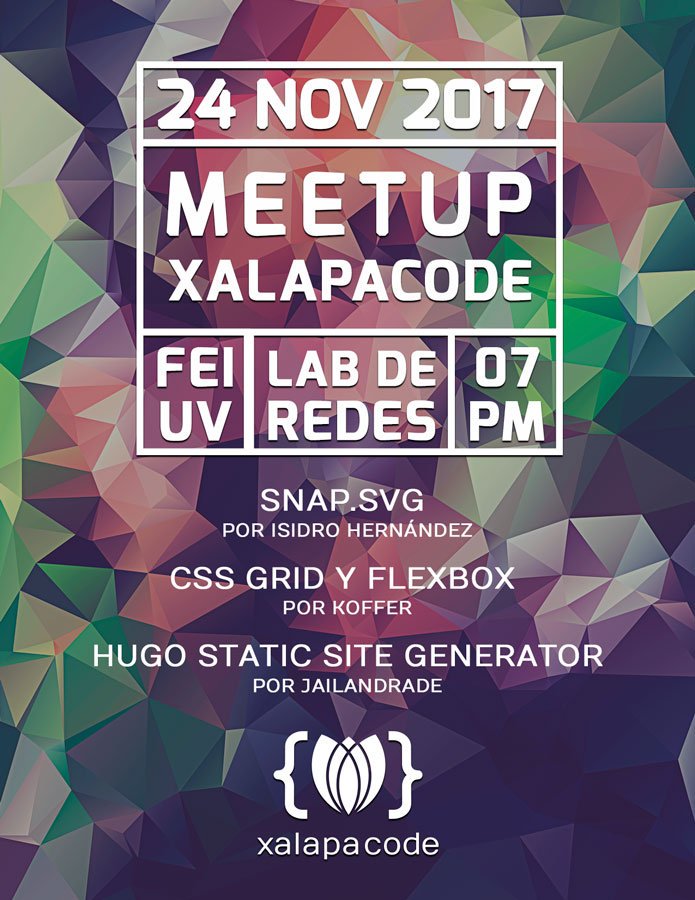 Cartel de Meetup de Noviembre 2017 con nuevo logo
